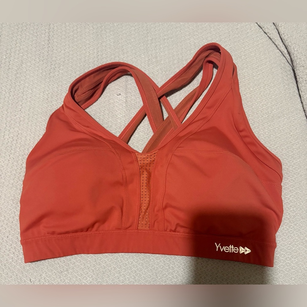 Set of 3 Yvette Cross Back Padded Sports Bra, No Wires 2XL 12 D-F